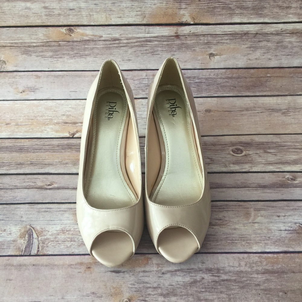 Nude Diba Peep Toe High Heel Shoe Size 9.5